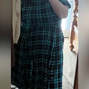 Torrid Green and Black Plaid Dress